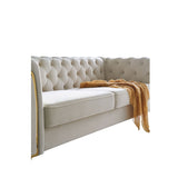 Modern Tufted Velvet Sofa 87.4 inch for Living Room Beige Color W579107798
