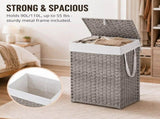 90L/110L Laundry Hamper with, No Install Needed, Synthetic Rattan Clothes Laundry Basket with 69565947