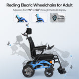 Automatic Reclining Foldable Wheelchairs for Adults, Longest Range 20 Miles of Deluxe 86921045