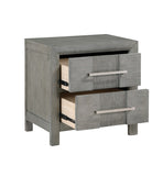 ZUN Kenzo Modern Style 2-Drawer Night stand with Silver Coated metal Handles made with wood in Gray B009139191