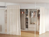 Drill-Free L-Shaped Room Divider Curtain Rod, Adjustable 28"-142"W x 4-10 ft H Heavy-Duty Partition 03193391