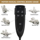 Dual Motor Heat Massage Infinite Position Up to 350 LBS Electric Power Lift Recliners with 01032629