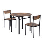 ZUN TOPMAX Modern 3-Piece Round Dining Table Set with Drop Leaf and 2 Chairs for Small Places,Black WF290234AAB