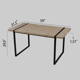 ZUN 59 " dining table modern industrial rectangular MDF light , 4-6 people, 1.5" thick engineering 84043575