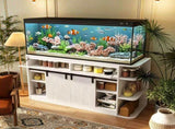 75 Gallon Fish Tank Stand with LED Light &Power Outlets, 55-75 Gallon Aquarium Stand with Sliding 21464578