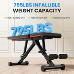 ZUN Adjustable Weight Bench 795LB Capacity Foldable Workout Bench Press for Home Gym, Full Body Exercise W1134P288262