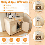 ZUN 26.5" Multipurpose Cat Litter Box Enclosure with Sisal Scratching Doors and Storage Living Room 15588507