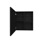 ZUN Medicine Cabinet 21.1" H, 1 Door, 4 Shelves, 1 Mirror, Black B097P250885