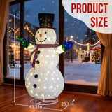 5.7FT Lighted Snowman Holding Small Tree Christmas Yard Decorations, Pre-lit Pull Up Snowman with 05791753