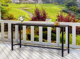 55" Outdoor Bar Table with Adjustable Feet, Rectangle Narrow Counter Height Table, 50542230
