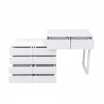 ZUN Extended Desktop 10 Drawers Chest of Drawer without Handle White Color Vanity W2139134918