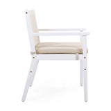 Outdoor Dining Chairs Set of 2, Acacia Wood Patio Armchair with Rope Design Back and Water Repellent N779P224995W