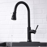 ZUN FLG Touch-On Kitchen with Pull Down Sprayer Single Handle Brass Touch Activated Kitchen Sink W1932123652