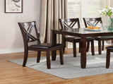 7pcs Dining Set Dining Table 6 Side Chairs Clean Espresso Finish Cushion Seats X Design back Chairs HS00F2554-ID-AHD