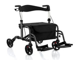 Foldable Rollator Walker with 8" Wheels Handbrake Storage Bag Cane Holder for Seniors & 64661488