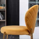 Amoa Contemporary Velvet Upholstery Dining Chair, Yellow T2574P164531