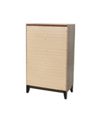 Bedroom Furniture Rustic Grey Oak Simple 1pc Tall Chest 5-Drawers Storage Solidwood Chest B011P250826