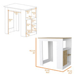 FM FURNITURE Arial Kitchen island in melamine with a door and open storage B128P148693