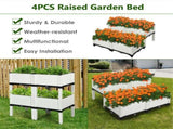 4PCS Elevated Planting Box White 62888170