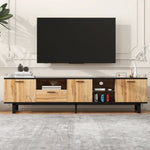 ZUN Modern TV Stand with 4 Cabinets& Open Shelves, Color-matching Media Console Table for TVs up to N710P172959P