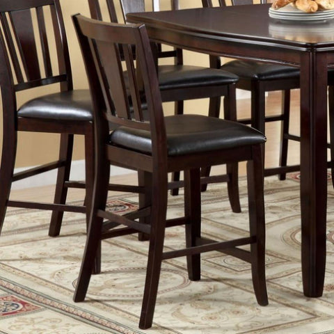 ZUN Set of 2 Counter Height Chairs Dark Espresso Finish Solid wood Kitchen Dining Room Furniture Padded B01182198