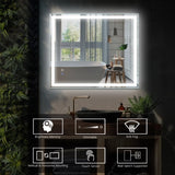 ZUN LED Bathroom Vanity Mirror with Light,30*36 inch, Anti Fog, Dimmable,Color Temper 5000K,Backlit + W1135P154167