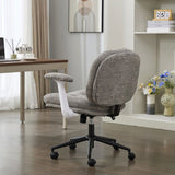 Cross Legged Chair with Flip-up Armrests, Cross Legged Office with Wheels, Comfy Swivel 90992732