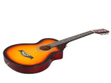 38 Inch Acoustic Guitar for Beginners, JF Body Shape, Basswood Folk Guitar in Sunset Color, 6-String 79633079
