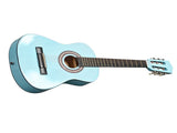Sky-blue color 30-inch Round Acoustic Guitar with Picks, Strings, Capo, Case, Tuner, and Strap 14844453