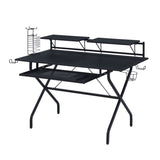 Rectangular Computer Desk with Keyboard Tray, Black B016P311805