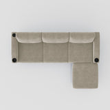 Convertible Combination Sofa Sofa L-Shaped Sofa with Footstools with Storage, Beige Sofa for Living W2012126501