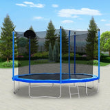 ZUN 12FT Trampoline for Adults & Kids with Basketball Hoop, Outdoor Trampolines w/Ladder and Safety W28550119