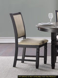 Beautiful Black Finish Wooden Side 2pcs Set Beige Color Textured Fabric Upholstered Dining B01155795