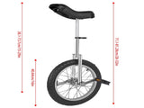 Height Adjustable Unicycle, 16 Inch Wheel Monocycle for Balance Exercise, Easy Assembly Singe Wheel 39856103