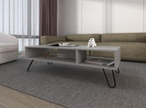 Bagdad Coffe table in Melamine, Hairpin Legs, Smoke B128P237136