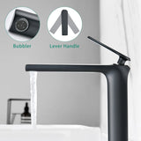 Single Hole Single-Handle High-Arc Modern Bathroom Faucet in Matte Black W105963375