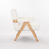 Hengming wooden leg leisure chair with handrails, cushions.uitable for living room, bedroom, study W212P156425