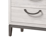 1pc Unique Design Contemporary Sleek Beige White Finish Nightstand 2- Drawers Storage Bedroom Wooden B011P266093
