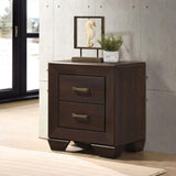 MDF Nightstand with 2 Drawers in Dark Cocoa Finish B016P254582