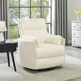 Bocaton Wide Wale Corduroy Upholstery Manual Recliner, White T2574P245446
