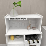 ZUN Living room White wine cabinet with removable wine rack and wine glass rack, a glass door cabinet W28265029