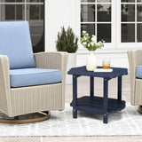2-Tier Side Table, HDPE Adirondack Table Patio Side Table, Weather Resistant End Table Small 43896743
