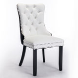 A&A Furniture,Nikki Collection Modern,High-end Tufted Solid Wood Contemporary PU and Velvet W114390195