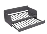 Daybed, sofa bed metal framed with trundle twin size, Grey, 78.4''L x 41''W x 29.8''H. W1162P214581