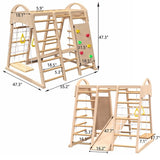 Indoor Playground 7-in-1 Jungle Gym Playset for Kids 2-6yrs - Slide, Climbing Wall, Rope Wall 83636401