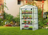 4 Tier Mini Greenhouse with PE Cover & Roll-Up Zipper Door, Portable Waterproof Greenhouse for 11350869
