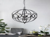 4 - Light Metal Chandelier, Hanging Light Fixture with Adjustable Chain for Kitchen Dining Room W2078138925