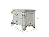 2 Drawers Nightstand with Oversized Scrolled Leg, Antique Pearl B016P257256