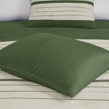 7 PC Pieced Faux Suede Comforter Set Green King B03597219
