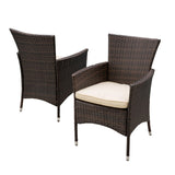 ZUN Clementine Outdoor Multibrown PE Wicker Dining Chairs 56447.00ABEI